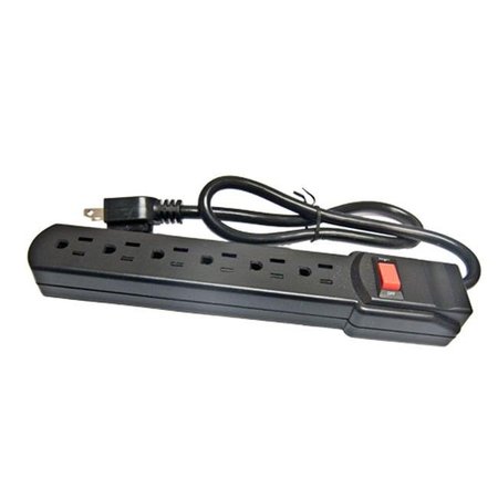 COMPREHENSIVE Comprehensive CPWR-SP6-12B Comprehensive 6-Outlet Black Surge Protector 12 ft. AC Cord CPWR-SP6-12B
